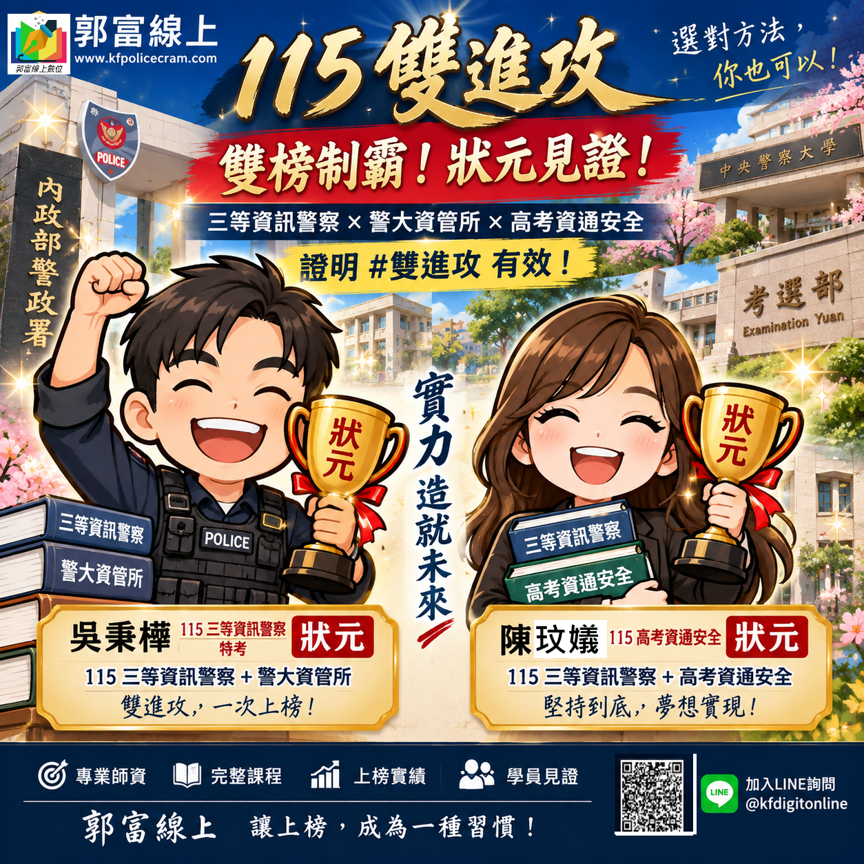 #郭富線上 115雙進攻具獲狀元上榜名次，證明 #雙進攻 有效